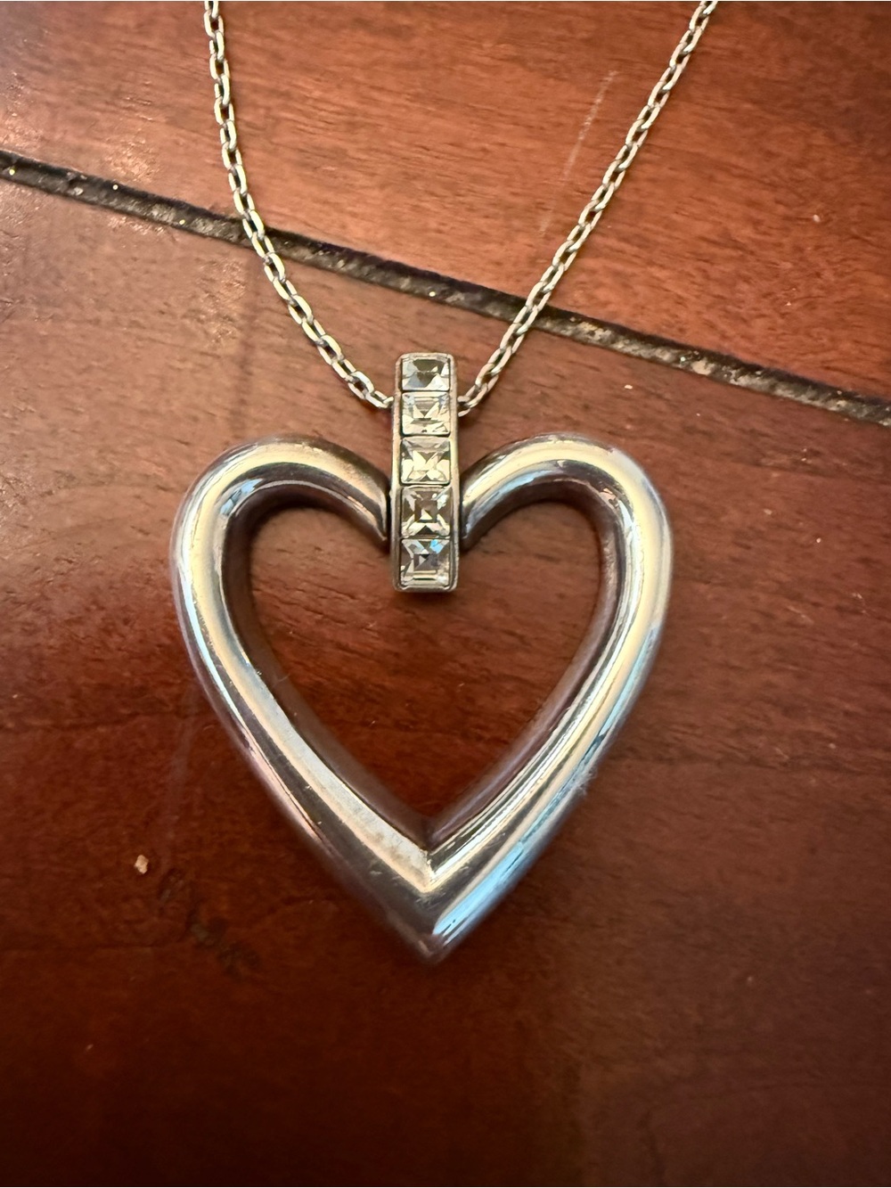 Brighton Silver Heart Reversible Heart Necklace